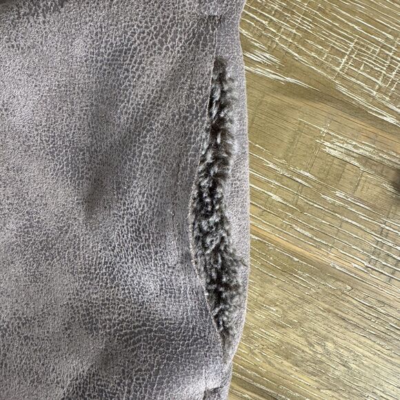 Velvet faux fur and suede open front vest brown size large - Picture 4 of 5